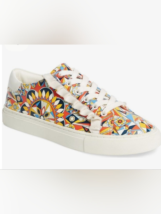Tory Sport Shoes - Tory Burch Sport Leather Low-Top Lace Up Sneakers Geometric Ruffle